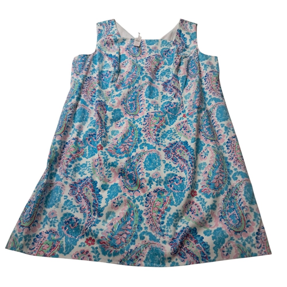 NWT Talbots Fresco Paisley Sheath Dress Women's 20W Blue Pink Knee Length Work
